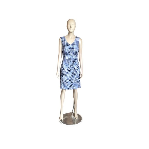 Nic & Zoe Blue, White and Black Patterned Dress - Picture 1 of 5